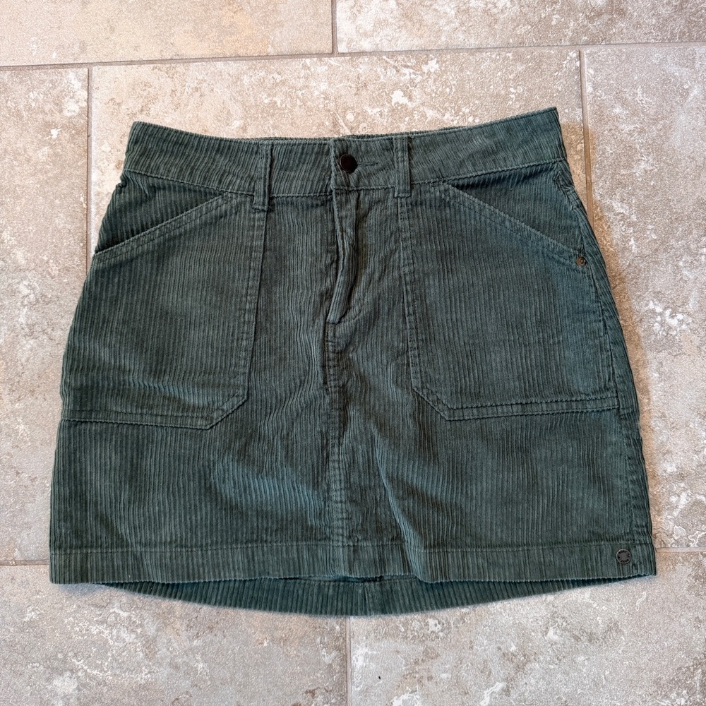 Roxy Olive Green Corduroy Mini Skirt